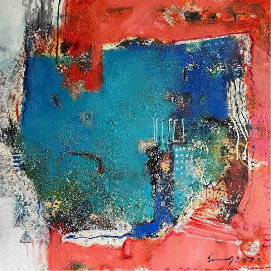 Composition with Red and Blue