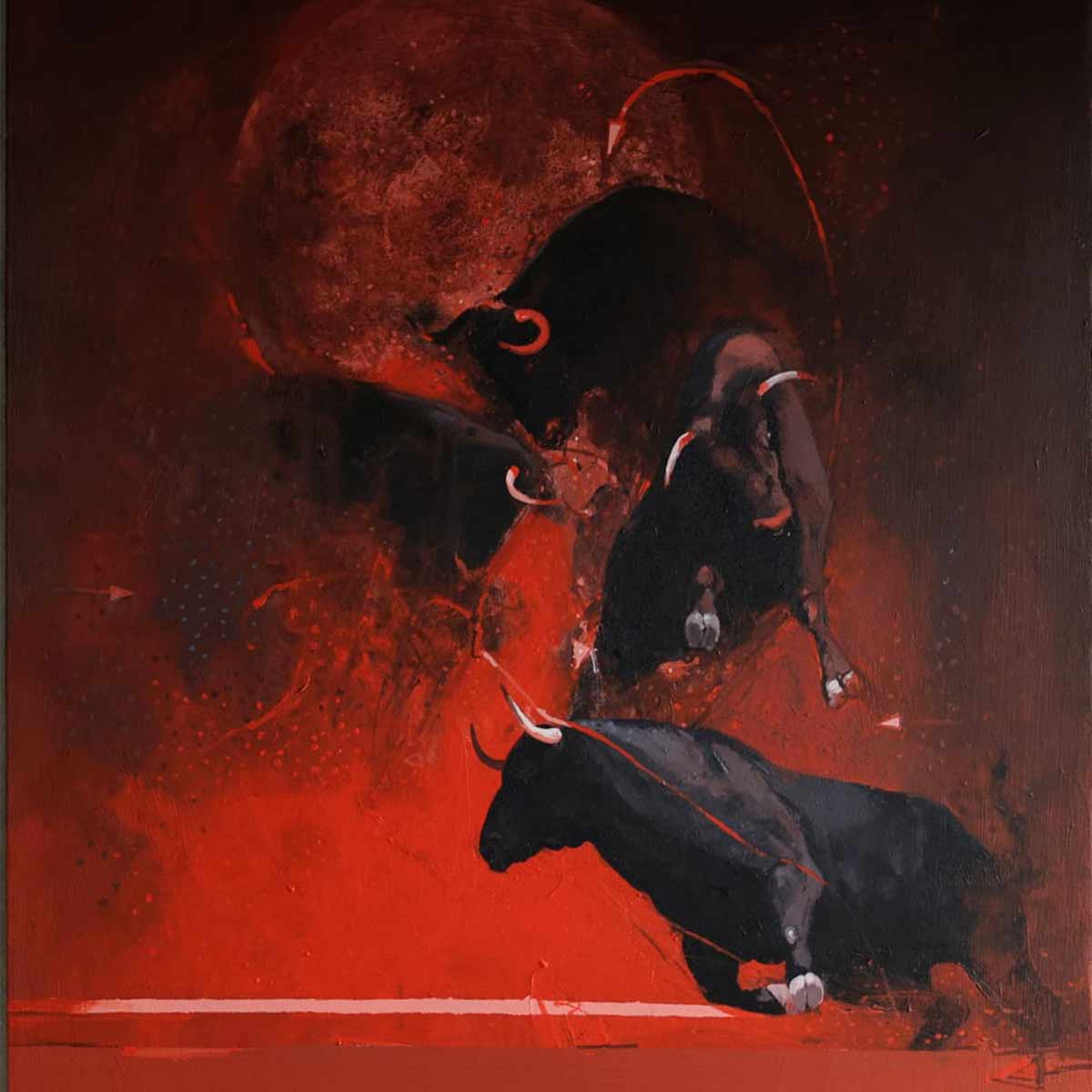 Bull Fighting In Nature -5