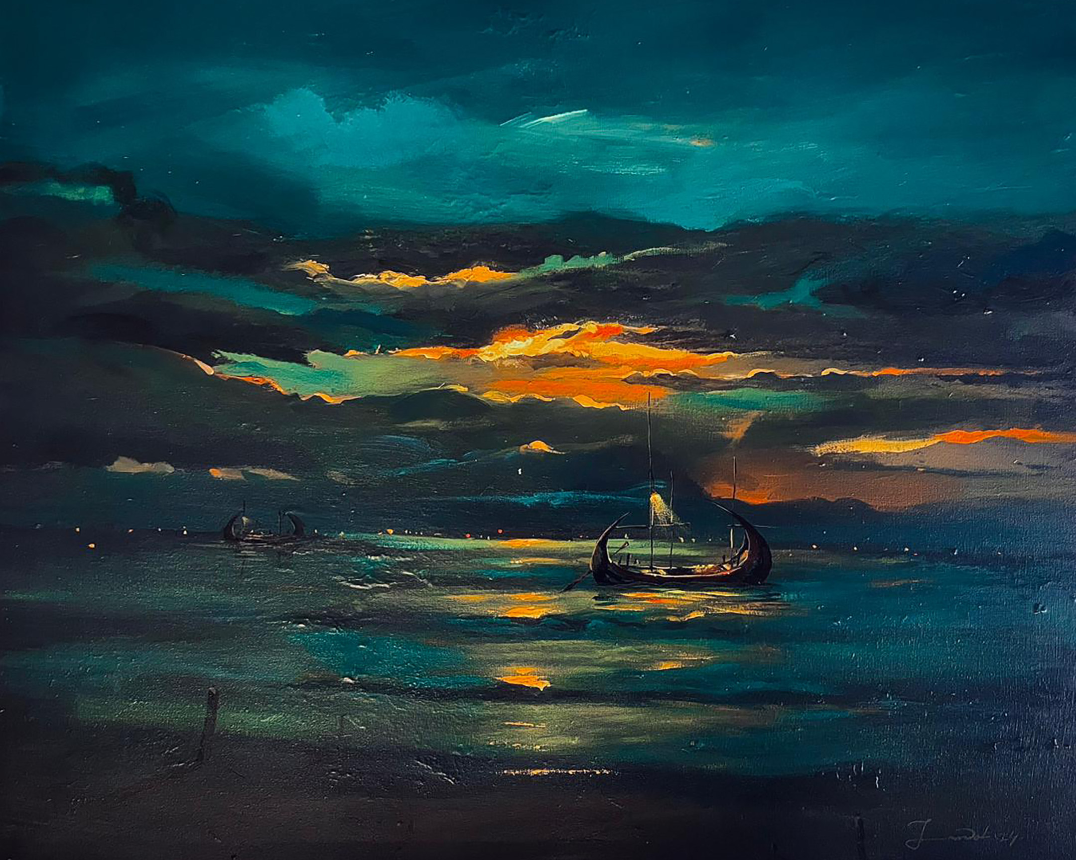 Evening In The Sea