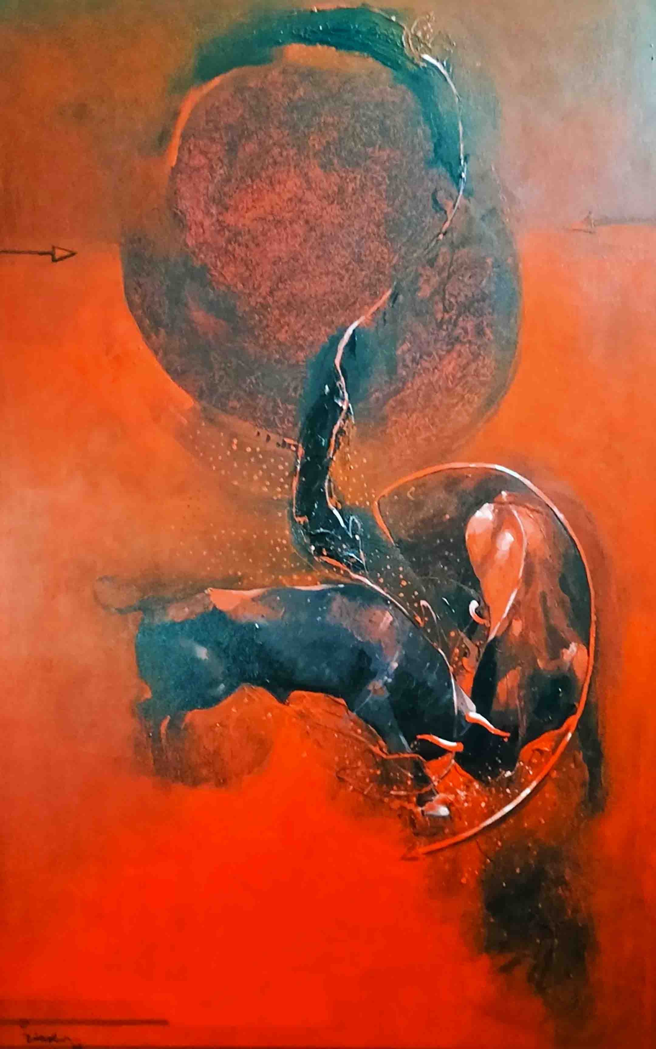 Bull Fight In Nature